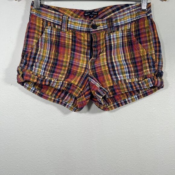 GAP Shorts Womens 4 Plaid Chino Rainbow‎ Colorful Preppy - Picture 1 of 6